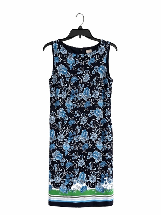 Chico's Dresses & Skirts - Chico’s Blue Floral Border Print Dress Women’s Size 1 (M/8) Ponte Shift